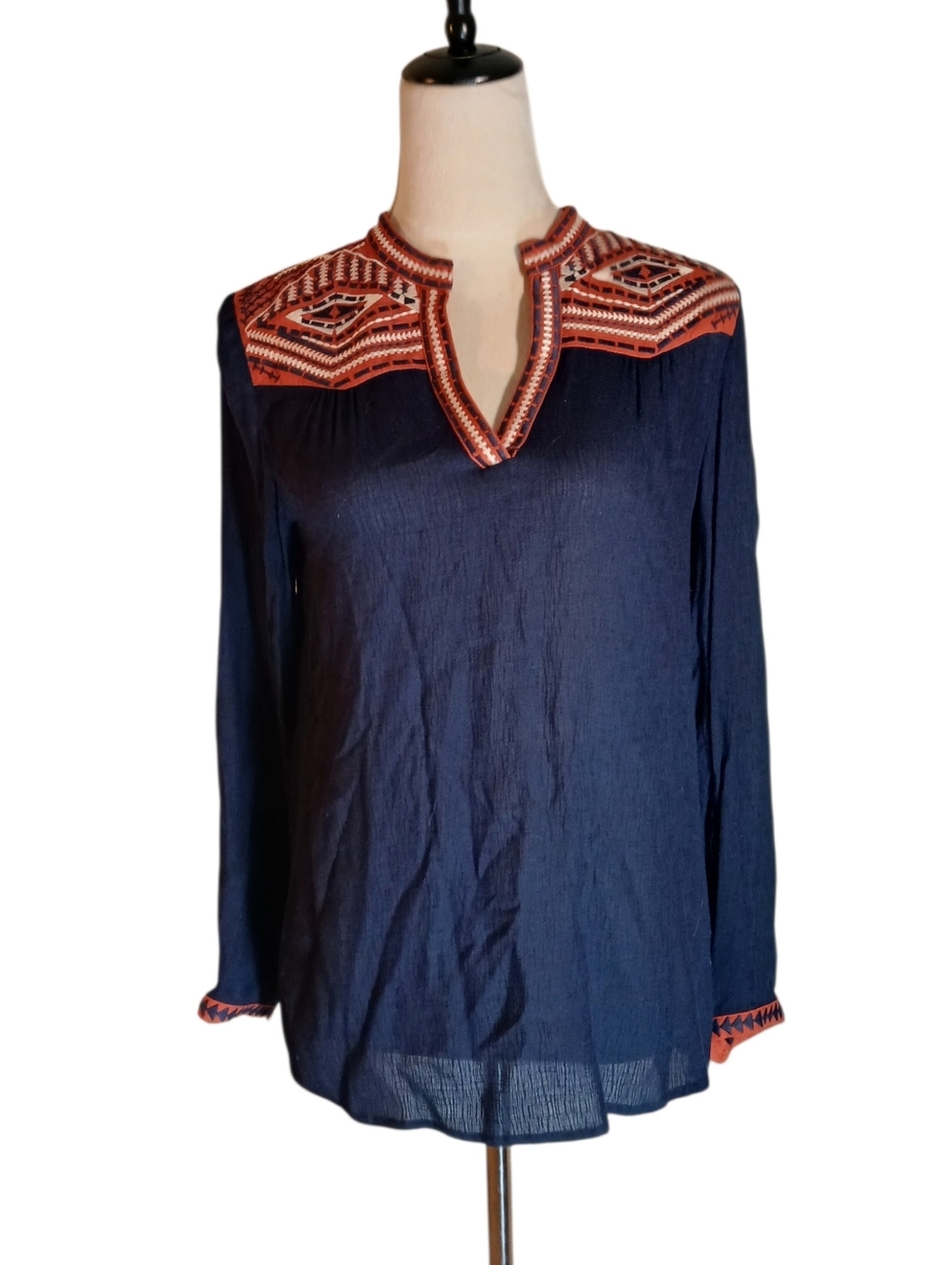 THML Embroidered Tunic Long Sleeves Size Small - Picture 2 of 9
